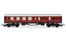 Railroad 3rd Class Brake Coach LMS Crimson 5200